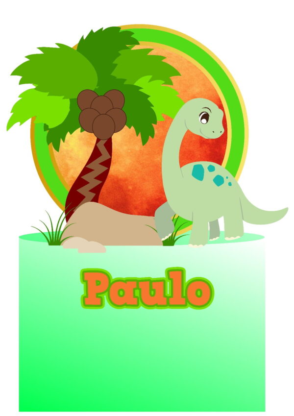 Topo de Bolo Dinossauro - Arquivo Digital #956