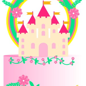 Topo de Bolo Castelo Princesas - Arquivo Digital #987