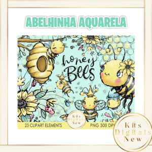 ABELHINHA ABELHA AQUARELA KIT DIGITAL