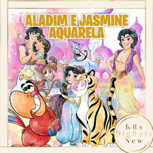 Aladim E Jasmine Aquarela Kit Digital