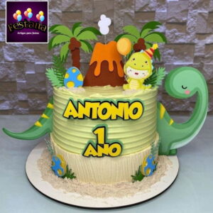 Arquivo Digital Topo de Bolo Dinossauro e Menino+4 Arquivos