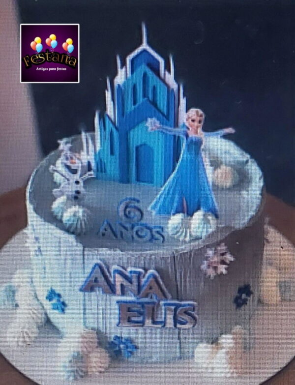 Arquivo Digital Topo de Bolo Frozen Elsa+4 Arquivos
