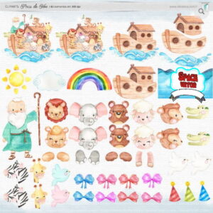 Arca de Noe Aquarela Compre 1 Leve 2 Kit Digital Reef: 735