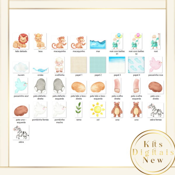 ARCA DE NOÉ AQUARELA KIT DIGITAL - Image 3