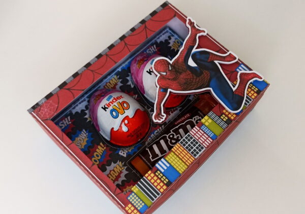 Arquivo Corte - Caixa Kinder Ovo Homem Aranha