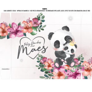 Arquivo Corte Silhouette Caixa Sabonete Panda Dia das Mães