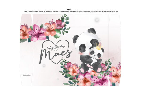 Arquivo Corte Silhouette Caixa Sabonete Panda Dia das Mães