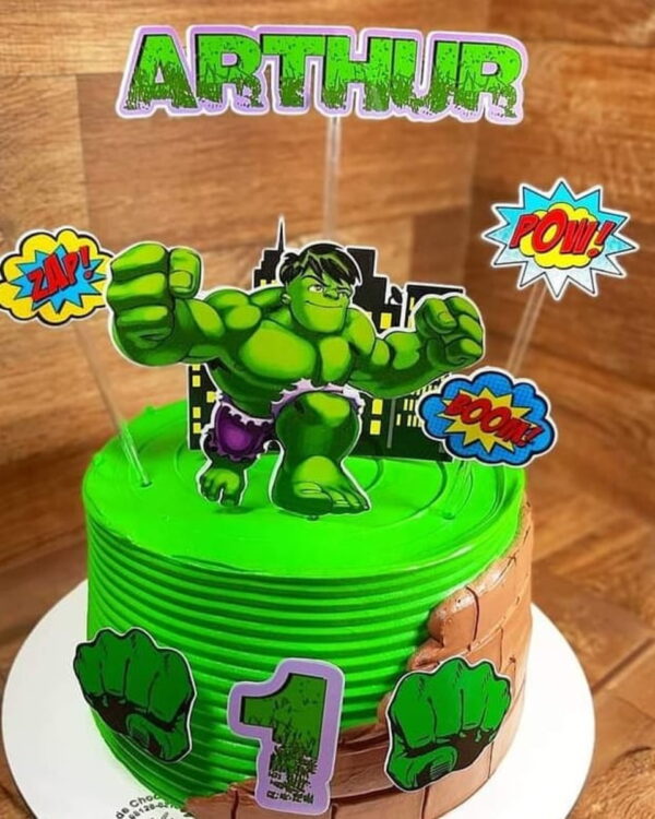 Arquivo Corte Silhouette Topo Bolo Hulk - Imagem 2