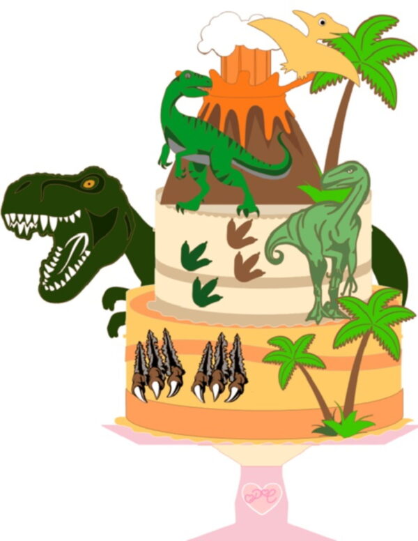 ARQUIVO CORTE SILHOUETTE TOPO DE BOLO DINOSSAURO 03