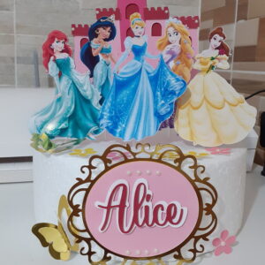 Arquivo corte silhouette - Topo de bolo Princesas da Disney