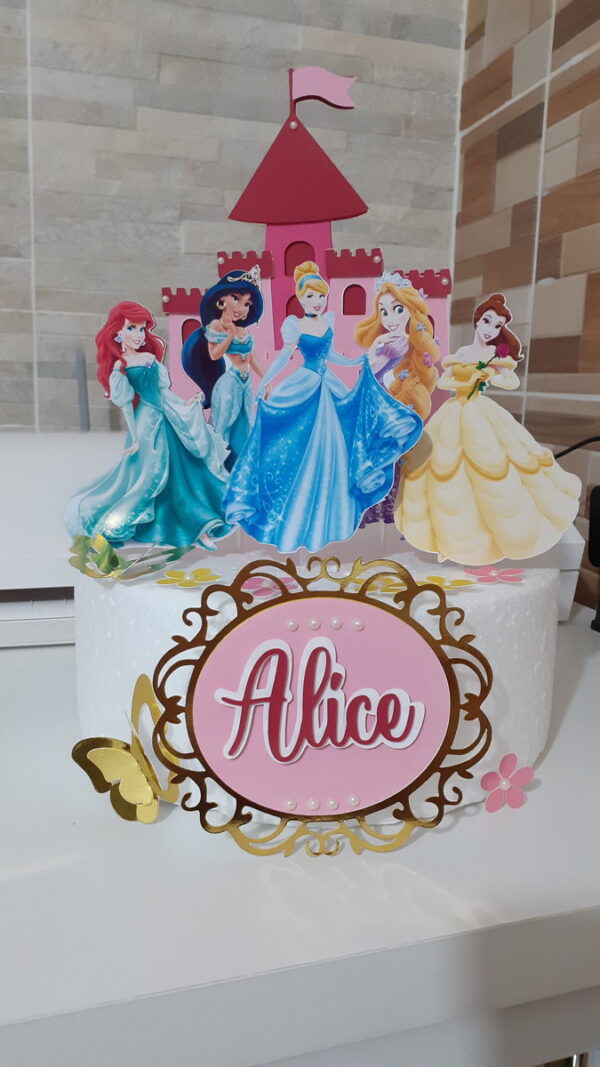 Arquivo corte silhouette - Topo de bolo Princesas da Disney