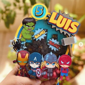 Arquivo Corte Silhouette Topo de Bolo Vingadores