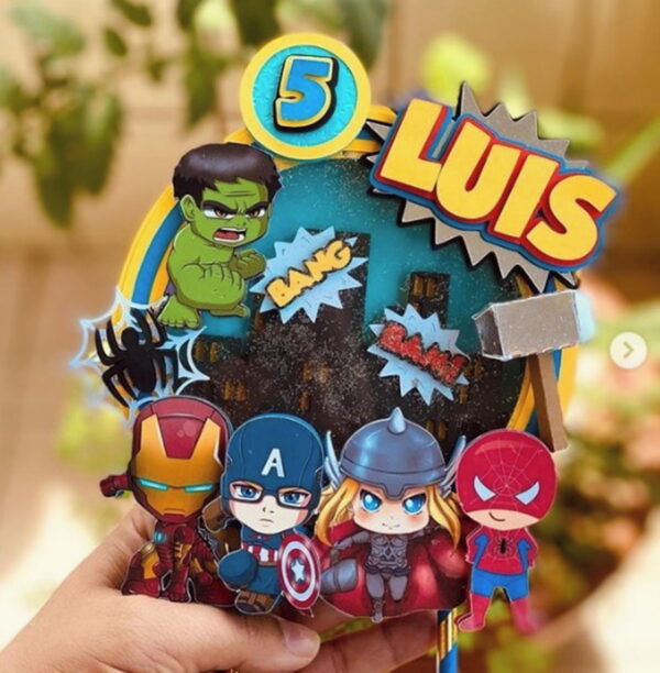 Arquivo Corte Silhouette Topo de Bolo Vingadores