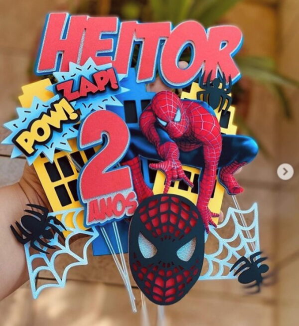 Arquivo Corte Silhouette Topo de Bolo Homem Aranha