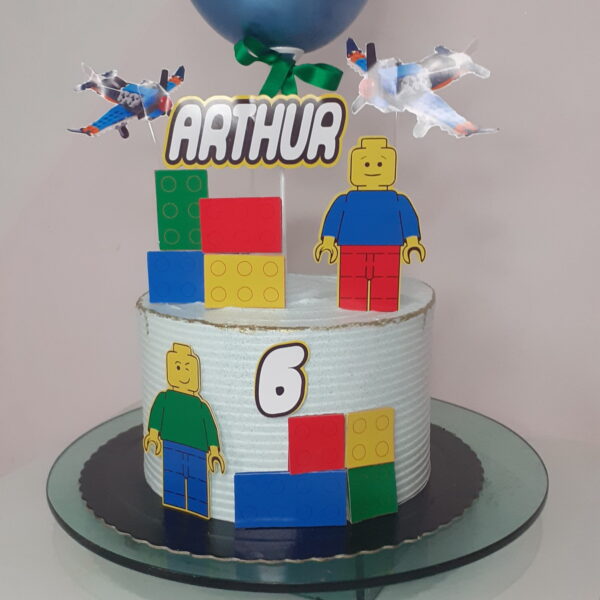 Arquivo corte studio silhoutte Topper de Bolo LEGO COM AVIAO