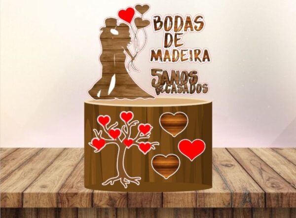 Arquivo Corte -Topo Bodas de Madeira - COD.179