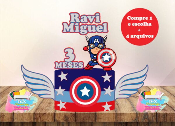 Arquivo Corte -topo Capitão America-cod-834