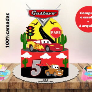 Arquivo Corte - Topo Carros Disney 2 (camadas) Cod-924