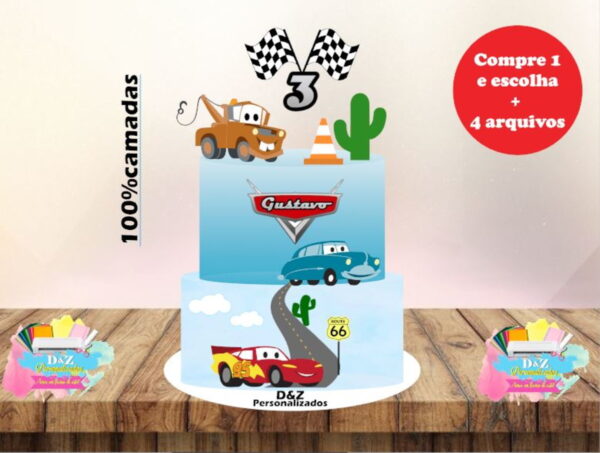 Arquivo Corte - Topo Carros Disney 1 (camadas)-cod-908