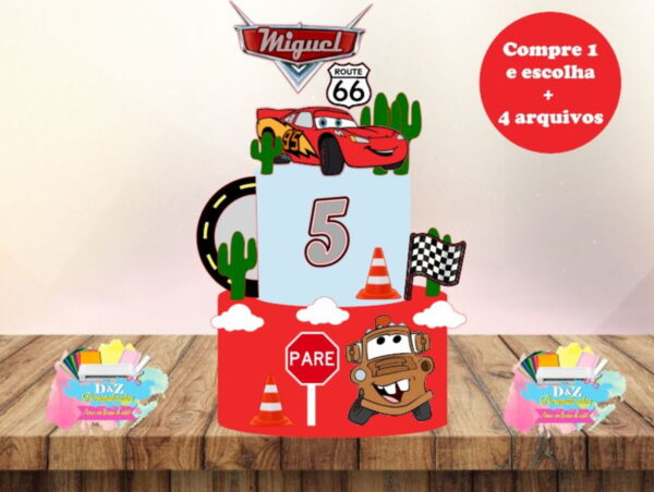 Arquivo Corte - Topo Carros Disney (camadas -cod-886