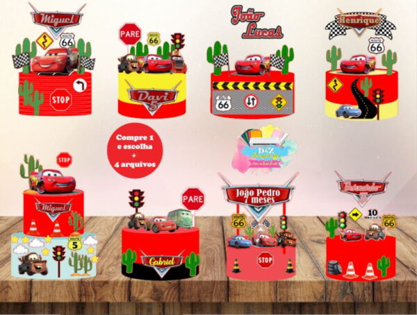 Arquivo Corte - Topo Carros Disney (combo) Cod-925