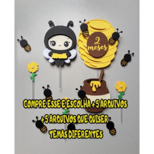 Arquivo Corte Topo de Bolo Abelinha