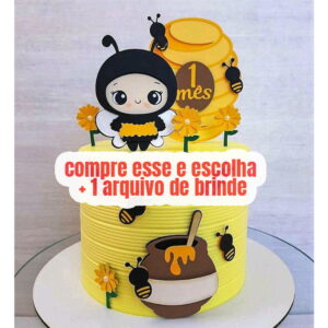 Arquivo Corte Topo de Bolo Abelinha