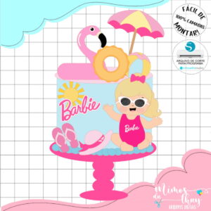 Arquivo Corte: Topo de Bolo Barbie Bebê 002