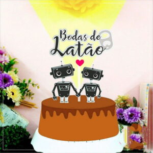 Arquivo Corte Topo de Bolo Bodas D Latão 7 Anos (#461)studio