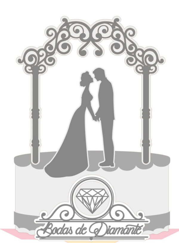 Arquivo Corte Topo de Bolo Bodas de Diamante
