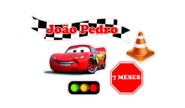 Arquivo Corte Topo de Bolo Carros + 4 Arquivos a Sua Escolha