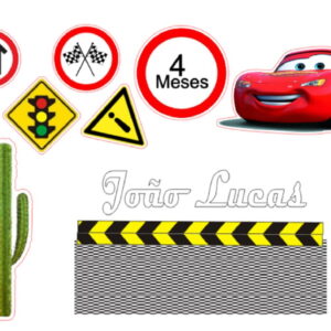 Arquivo Corte Topo de Bolo Carros + 4 Arquivos a Sua Escolha