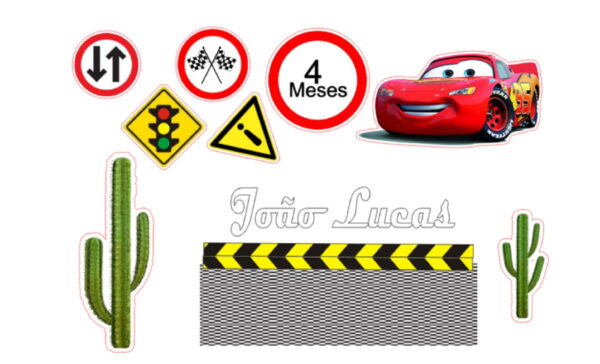 Arquivo Corte Topo de Bolo Carros + 4 Arquivos a Sua Escolha
