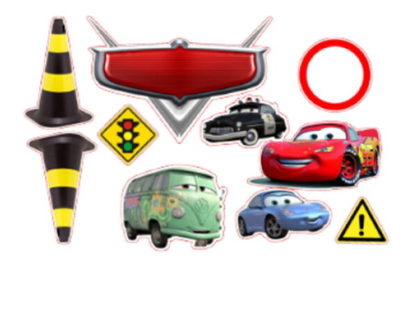 Arquivo Corte Topo de Bolo Carros + 4 Arquivos a Sua Escolha