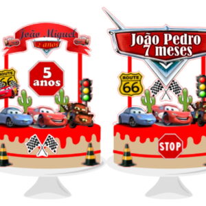 Arquivo Corte Topo de Bolo Carros + 4 Arquivos a Sua Escolha