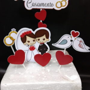 Arquivo Topo de Bolo Casamento + 4 Arquivos a Sua Escolha