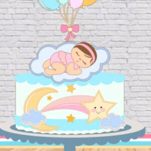ARQUIVO CORTE TOPO DE BOLO CHA DE BEBE REVELAÇAO (#2302)