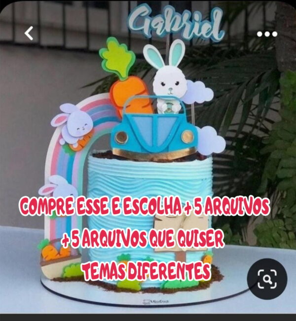 Arquivo Corte Topo de Bolo Coelho Fusca
