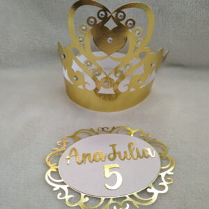Arquivo Corte Topo de Bolo Coroa de Princesa Camadas