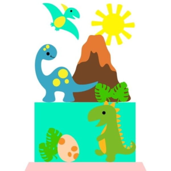 Arquivo corte Topo de Bolo Dinossauro CAMADAS STUDIO, #2039