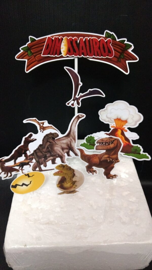 Arquivo Topo de Bolo Dinossauro + 4 Arquivos a Sua Escolha