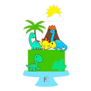 Arquivo corte Topo de Bolo Dinossauro STUDIO, #1652