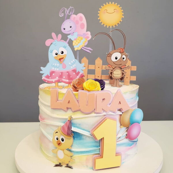 Arquivo Corte Topo de Bolo Galinha Pintadinha Menina