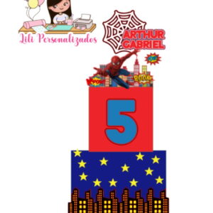Arquivo Corte Topo de Bolo Homem Aranha 04 Andares +2brindes
