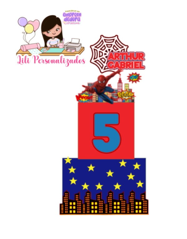 Arquivo Corte Topo de Bolo Homem Aranha 04 Andares +2brindes