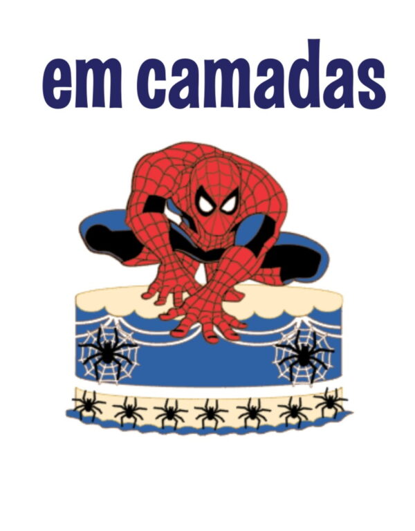 Arquivo Corte Topo de Bolo Homem Aranha em Camadas