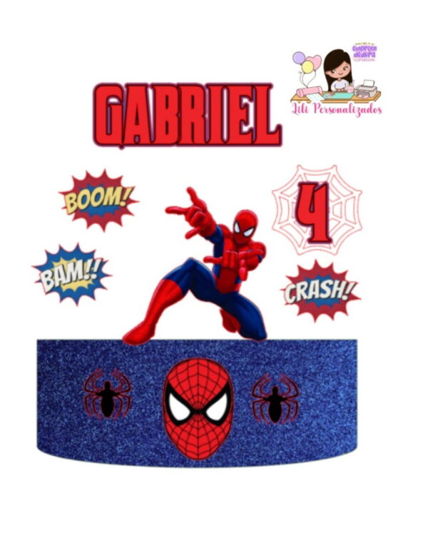 Arquivo Corte Topo de Bolo Homem Aranha Simples +2brindes