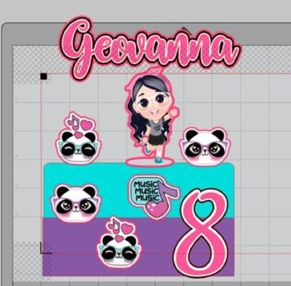 Arquivo Topo de Bolo Luluca Panda + 4 Arquivos a Sua Escolh