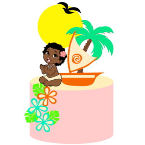 Arquivo Corte: Topo de Bolo Bebê Moana 004