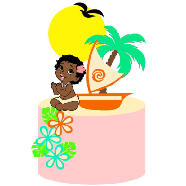 Arquivo Corte: Topo de Bolo Bebê Moana 004
